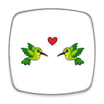 Colibri Comic Couple amour - Magnet carré - blanc - Devant
