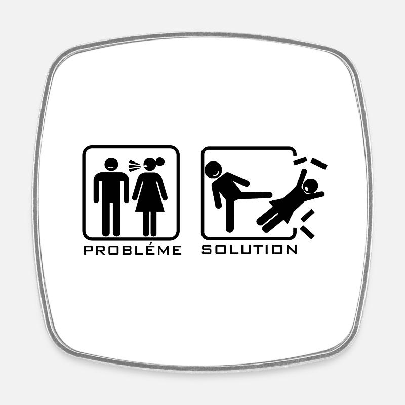 Problème, solution - Magnet carré - blanc