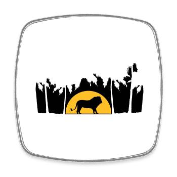 Jungle Male Lion - Square fridge magnet - white - Front