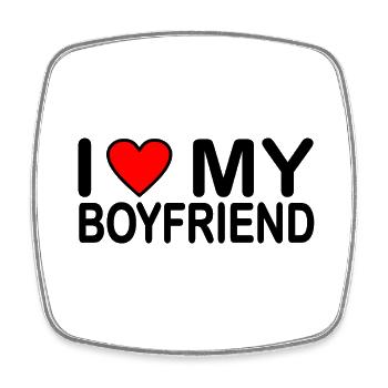 I love my boyfriend - Viereckiger Kühlschrankmagnet - Weiß - Vorne