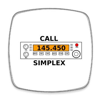 Radio call 145.450 Mhz ham radio - Square fridge magnet - white - Front