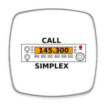 Radio call 145.300 Mhz ham radio - Square fridge magnet - white - Front