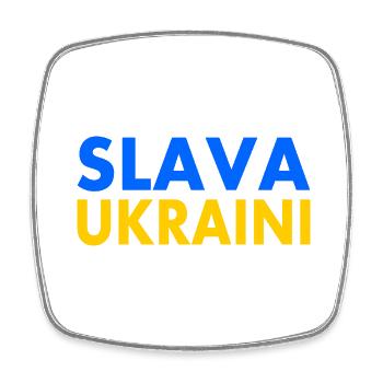 Slava ukraini - Magnet carré - blanc - Devant