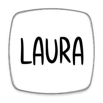Laura Custom Name Schriftart Text Geburtstag - Viereckiger Kühlschrankmagnet - Weiß - Vorne