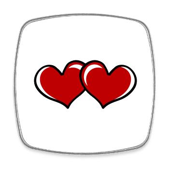 herzen symbol - Viereckiger Kühlschrankmagnet - Weiß - Vorne