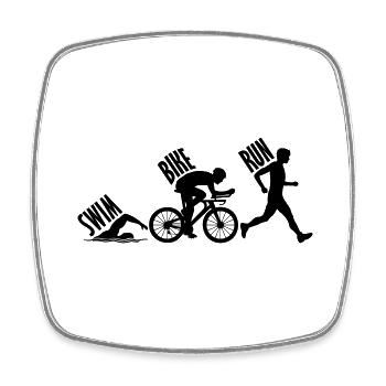 Swim Bike Run - Magnet carré - blanc - Devant