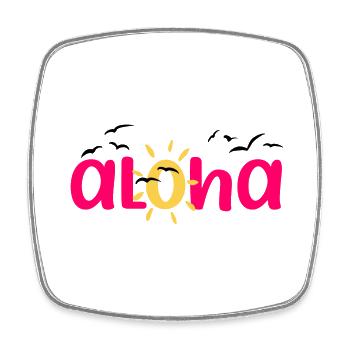 Aloha - Square fridge magnet - white - Front