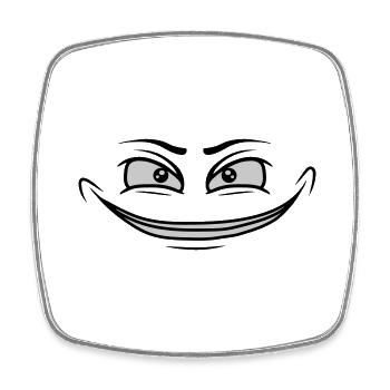 Crazy Evil Eye - Square fridge magnet - white - Front