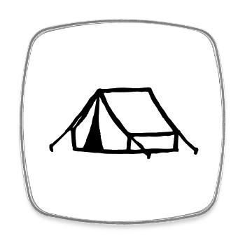 Tent Sketch Drawing - Square fridge magnet - white - Front