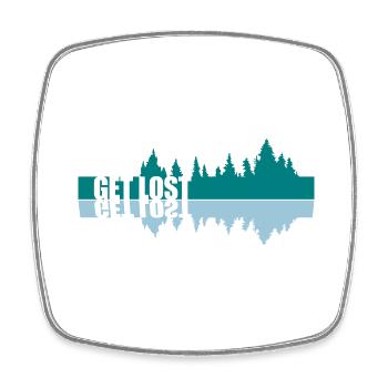 Mirroring Get Lost - Square fridge magnet - white - Front