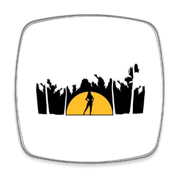 Palm Hot Girl - Square fridge magnet - white - Front