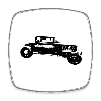 Car - Square fridge magnet - white - Front