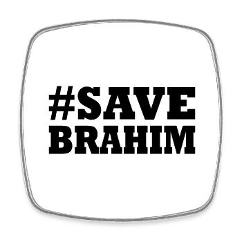 Save brahim - Viereckiger Kühlschrankmagnet - Weiß - Vorne