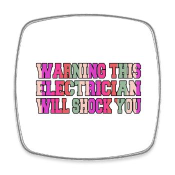electrician clothing gift devices happy - Viereckiger Kühlschrankmagnet - Weiß - Vorne