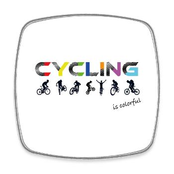 Cycling is colorful ! lgbtq, pride, pride month - Square fridge magnet - white - Front