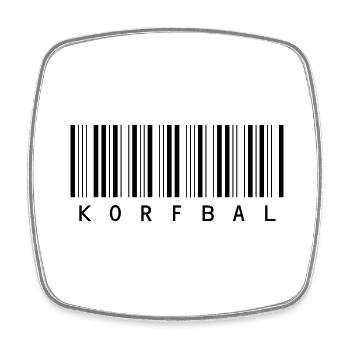 Korfball BARCODE - Viereckiger Kühlschrankmagnet - Weiß - Vorne