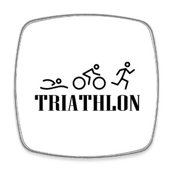 Triathlon Swim Bike Run Marathonun - Square fridge magnet - white - Front