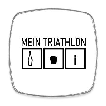 Triathlon Swim Bike Run Marathon - Viereckiger Kühlschrankmagnet - Weiß - Vorne