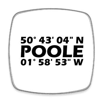 Poole Koordinaten - Viereckiger Kühlschrankmagnet - Weiß - Vorne