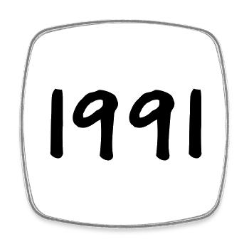 Year of birth 1991 Gift idea - Square fridge magnet - white - Front