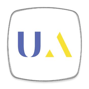 Blues and yellows - Square fridge magnet - white - Front