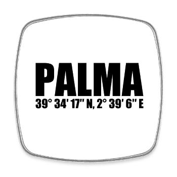 Palma Coordinates - Square fridge magnet - white - Front