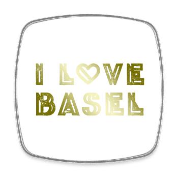 I Love Basel - Square fridge magnet - white - Front