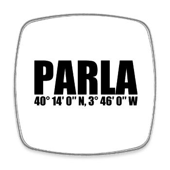 Parla coordinates - Square fridge magnet - white - Front