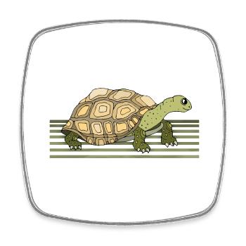 Tortue - Magnet carré - blanc - Devant