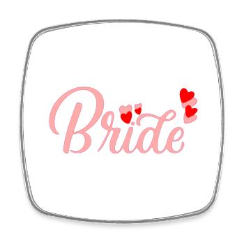 Cœur de mariée - Magnet carré - blanc - Devant