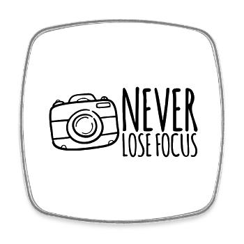 Never Lose Focus . Fotograf Geschenkidee - Viereckiger Kühlschrankmagnet - Weiß - Vorne