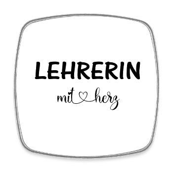 Lehrerin mit Herz - personalisierbar - Viereckiger Kühlschrankmagnet - Weiß - Vorne