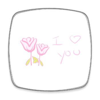 I love you flower Valentine's Day - Square fridge magnet - white - Front