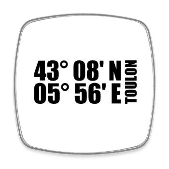 Toulon Coordinates - Square fridge magnet - white - Front