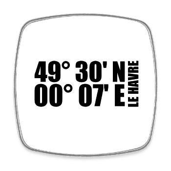 Le Havre Coordinates - Square fridge magnet - white - Front