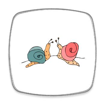 Snails - Square fridge magnet - white - Front
