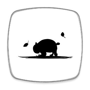 Animal Panda Écosystème Nature Herbe - Magnet carré - blanc - Devant