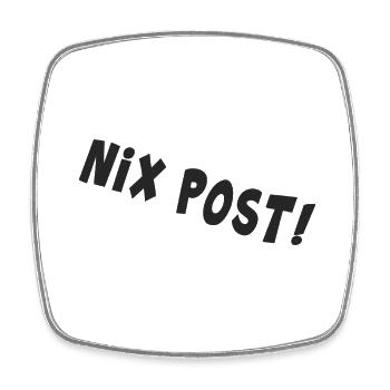 post postbote flaschenpost "nix post" - Viereckiger Kühlschrankmagnet - Weiß - Vorne