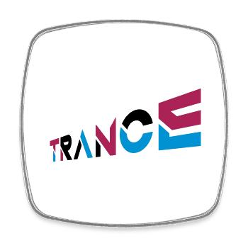 Conception de lettrage Music Trance - Magnet carré - blanc - Devant