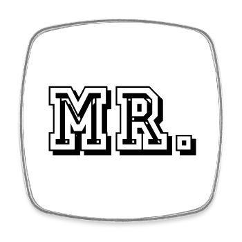 Mr - Square fridge magnet - white - Front