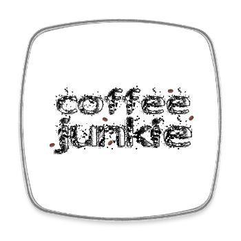 coffee junkie - Viereckiger Kühlschrankmagnet - Weiß - Vorne