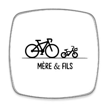 mère et fils - Magnet carré - blanc - Devant