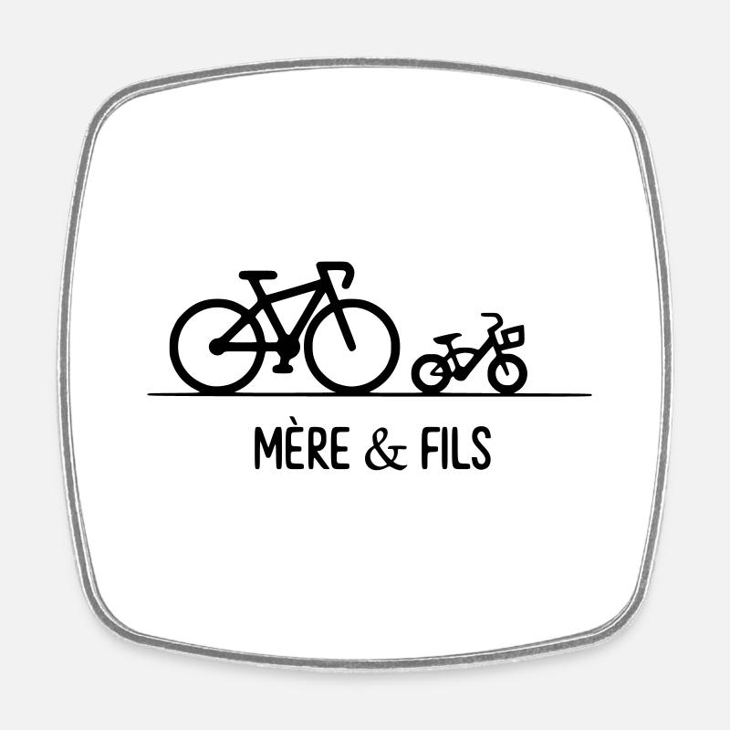 mère et fils - Magnet carré - blanc