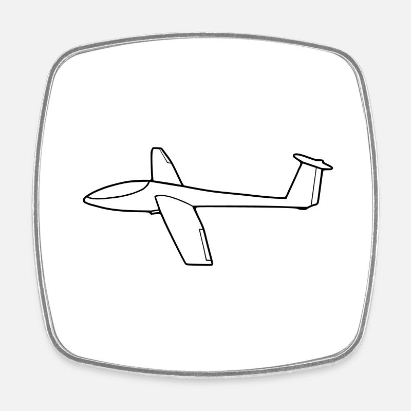 Planeur - Magnet carré - blanc