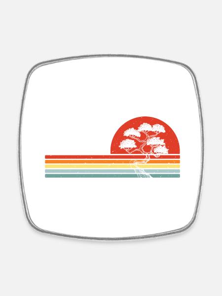 Bonsai - Viereckiger Kühlschrankmagnet - Weiß