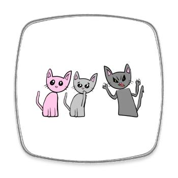 Streit Katzen Katze Haustiere schreien - Viereckiger Kühlschrankmagnet - Weiß - Vorne