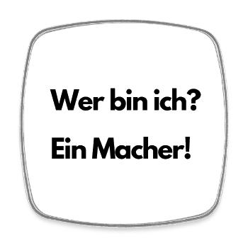 Macher #Trend - Viereckiger Kühlschrankmagnet - Weiß - Vorne