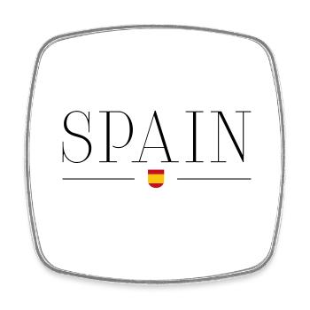 Spanien - Viereckiger Kühlschrankmagnet - Weiß - Vorne