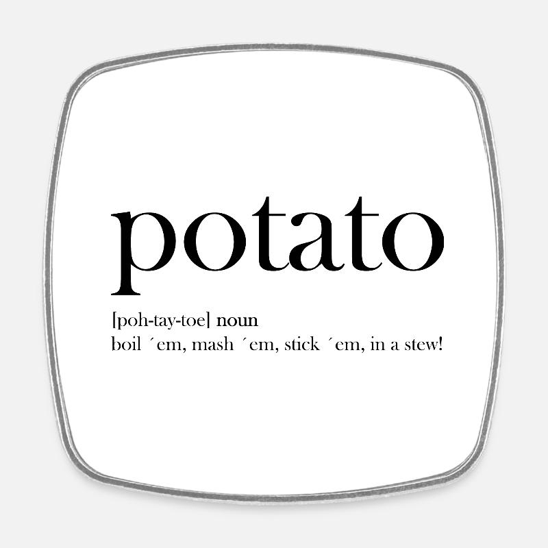 Potato - Square fridge magnet - white