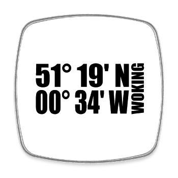 Woking coordinates - Square fridge magnet - white - Front